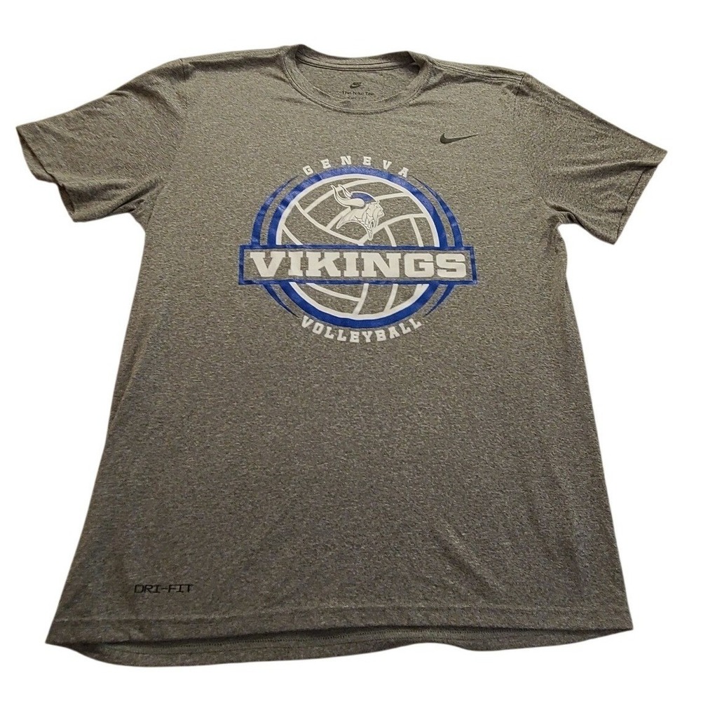 Nike Geneva Vikings Volleyball Dri-FIT Graphic T-Shirt Gray Large Classic Sporty